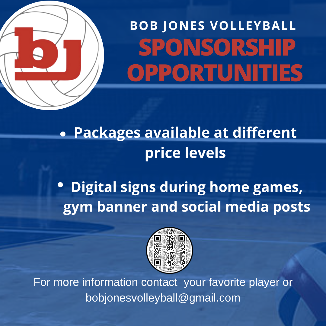 2025-26 Bob Jones Volley Ball Corporate Sponsor